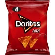 Doritos Tortilla Chips Nacho Cheese Flavored 1 1/4 Oz