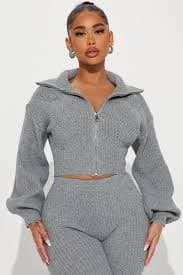 No Bad Angle Sweater Legging Set - Heather Grey | Fashion Nova