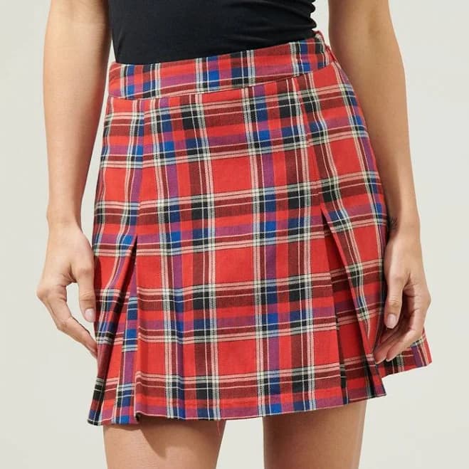 Sugarlips Calera Mini Pleated Plaid Skirt