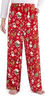 Boys Pajama Pants Flannel Lounge Pants Soft Long Pj Bottoms with Pockets＆Elastic Waist Plaid