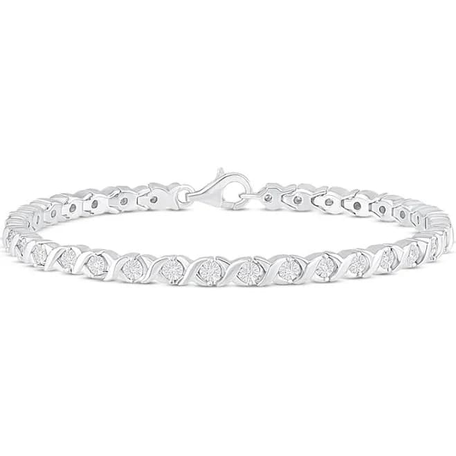 Jared Jewelers 1/3 ct tw Round-Cut Diamond Tennis Bracelet in Sterling Silver