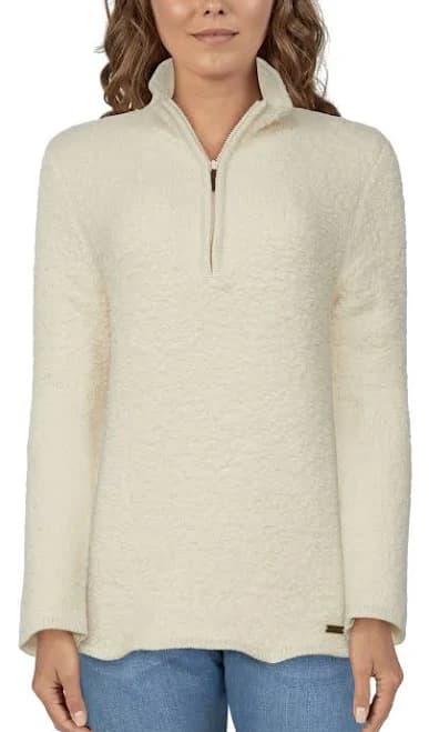 Natural Reflections Ladies Sherpa Cabin Quarter-Zip Sweater