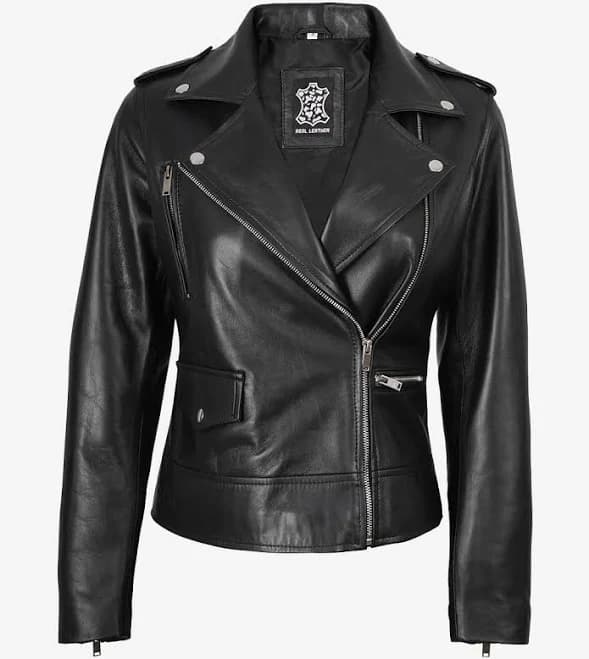 FJackets Women's Asymmetrical Zip Lambskin Moto Jacket