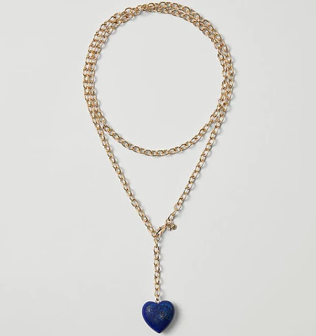 Ann Taylor Women's Double Wrap Heart Pendant Necklace
