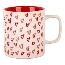 Ceramic Hearts Mug - White