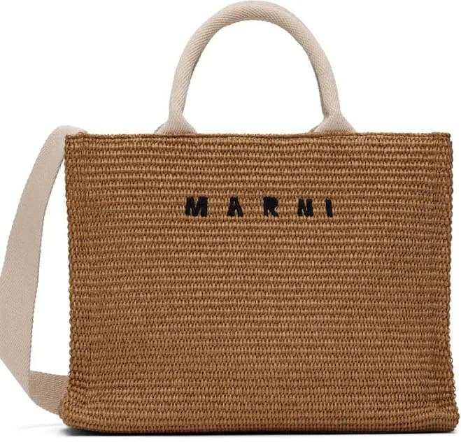 MARNI Raffia Basket Tote Bag