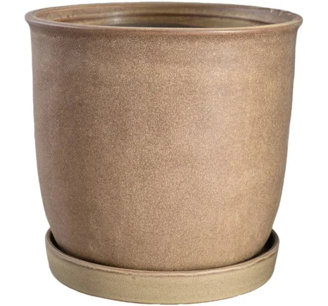 Serene Spaces Living Ceramic Planter with Saucer