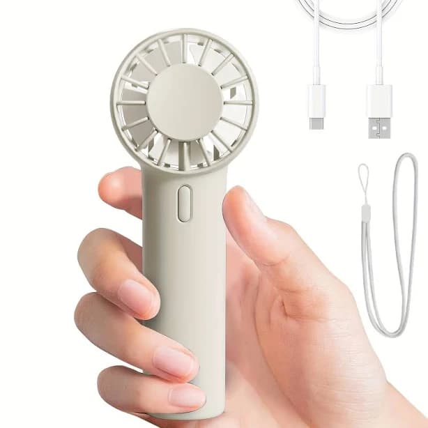 Mini Portable Fan - Cute Handheld & Desktop Fan with Base, 3 Speed Adjustable, Mini fan, Hand held fan, Mini fans portable rechargeable, USB