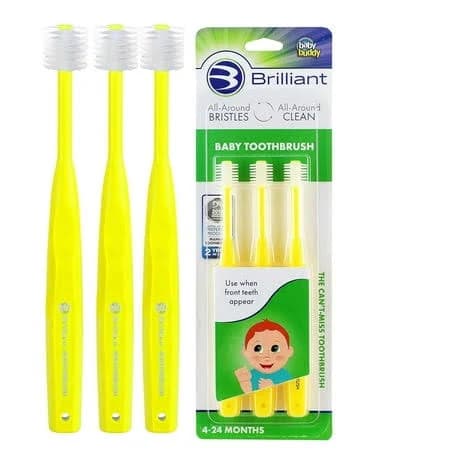 Brilliant Baby Infant Toothbrush 4-24 Months Round Head