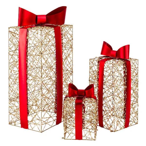 at Home Set of 3 LED Oversized Gift Boxes