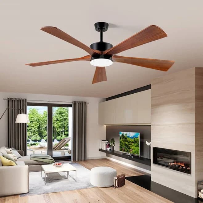 Latitude Run 60'' Modern 5-Blade Ceiling Fan with LED Light, Remote Control, Reversible Motor,
