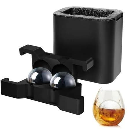 MOTIGOLD Clear Ice Ball Maker - Silicone Ice Cube Maker, Ice Tray, Round Ice Mold for Sphere Crystal Clear 2.35 inch Ice Balls-Whiskey Transparent ...