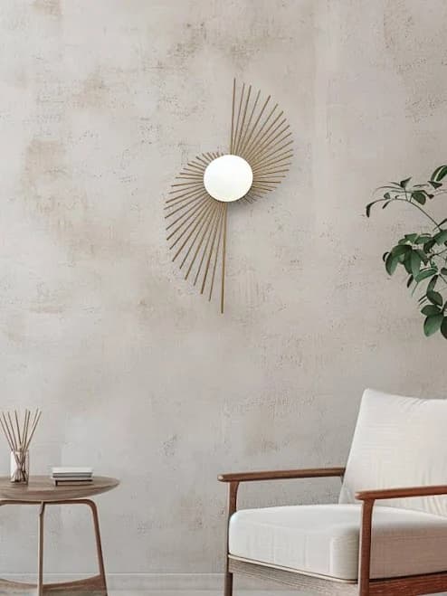 Handcrafted Gold Sunburst Wall Mirror, Modern Home Decor (30 inch)