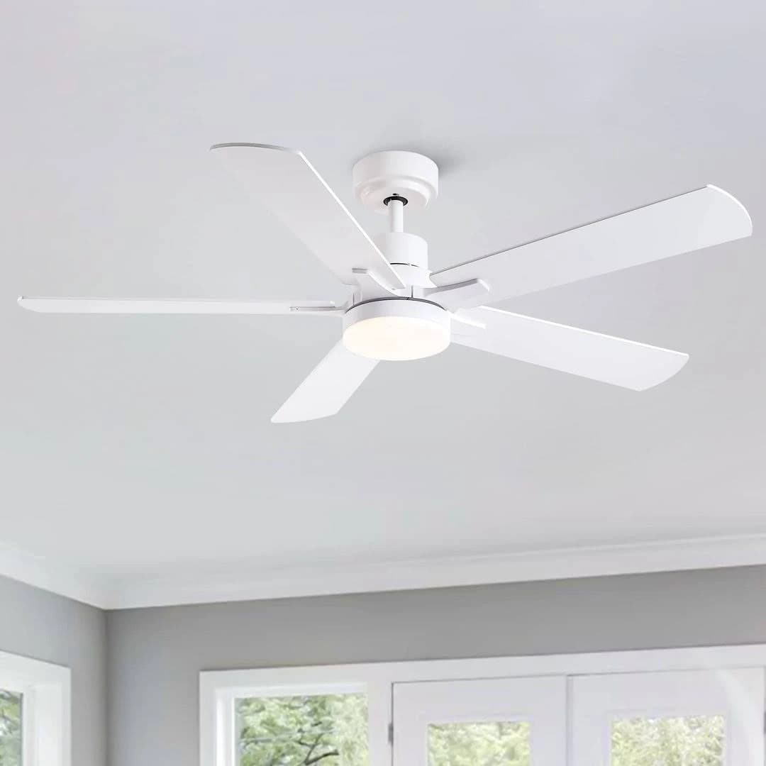 YUHAO Modern 52" Ceiling Fan with Light and 5 Blades