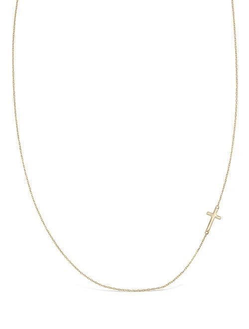 Bony Levy Sideways 14K Gold Cross Pendant Necklace