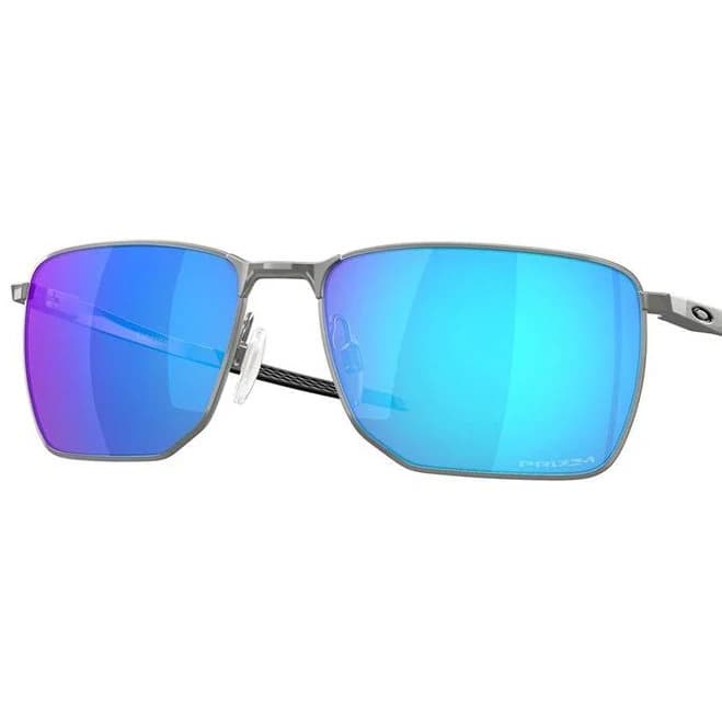 Oakley Ejector Sunglasses (Satin Chrome) Prizm Sapphire Lens