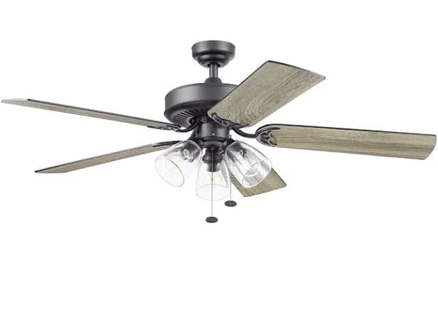 Better Homes & Gardens 52" Matte Black Indoor Ceiling Fan with Light