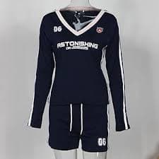Amazon.com: kimmymax Women Sexy 2 Piece Outfits Printed V Neck Long Sleeve Tops and Drawstring Shorts Set Tracksuit : Sports & Outdoors
