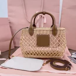 Vintage Rattan Woven Rattan Handbag With Leather Trim Fashionable Summer Tote For Women With Removable Pouch Ideal For Vacation And Shoulder Purse From Catchmybag666, $238.76 | DHgate.Com