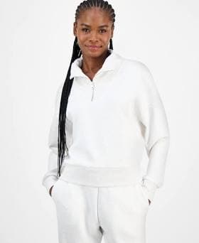 and Now Women's Cozy Scuba Quarter-Zip Sweatshirt