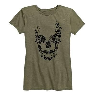 Floral Skull Graphic T-Shirt