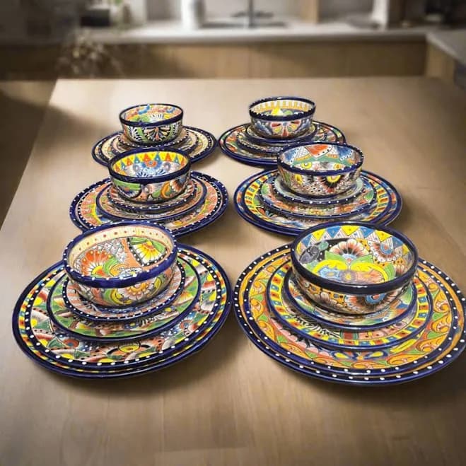 Handmade Talavera Dinnerware Set for 6
