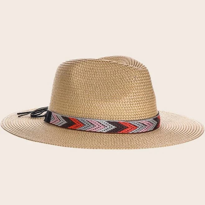 Panama Jack Women's Safari Hat with Woven Aztec Band