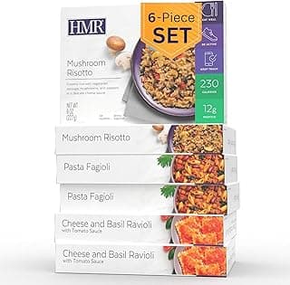 HMR Vegetarian Entrée Pack | Pre-packaged Lunch or Dinner to Support Weight Loss | Pack of 6 Ready to Eat Meals | 10-14 grams of Protein per Entrée | Low Calorie Food | 8oz Servings per Meal