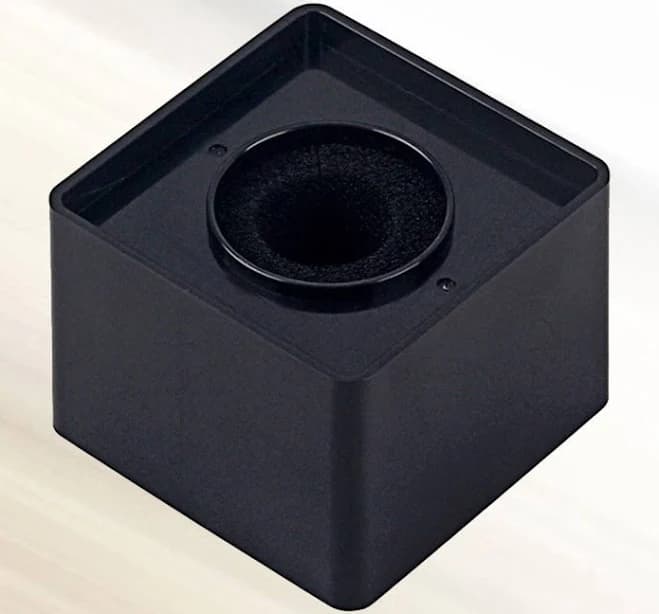 Handheld Interview Square Cube Shaped Microphone Station Logo Flag Station SA100 (Black)