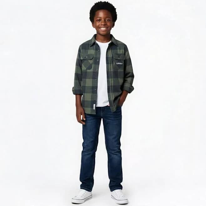 Magellan Outdoors Boys' Campfire Knit Shacket Flannel Shirt Green Light, X-Small - Boy's Graphic Tees at Academy Sports