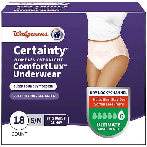 Walgreens Women's Certainty Overnight Underwear