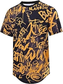 Mens T Shirt Fashion Crew Neck Graphic Men T-Shirts Casual Dry Fit Tee Short Sleeve Workout Hip Hop Shirts for Men