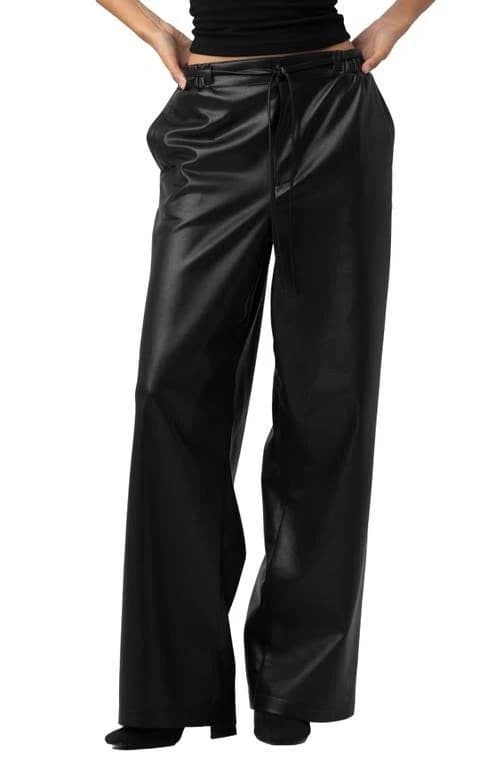 BLANKNYC Women's Low-Rise Baggy Faux Leather Pants
