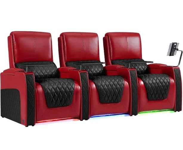 Weilianda-Care Two-Tone 3-Seat Movie Theater Seats
