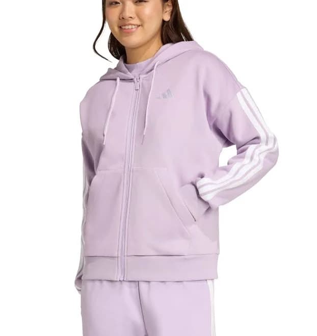 Women's adidas Essentials 3-Stripes Full-Zip Fleece Hoodie