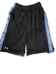 UNDER ARMOUR Black With Blue Trim Stretch Jersey Athletic Shorts Men's Size M