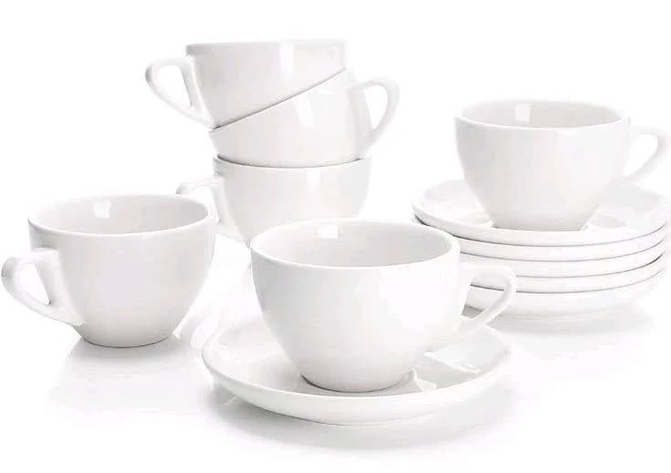 Sweese Porcelain Cappuccino Cups with Saucers