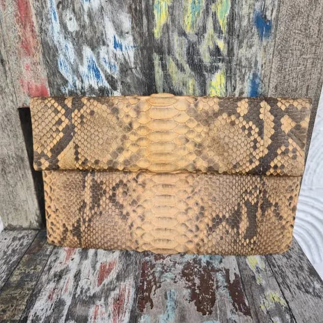 Handmade Python Snakeskin Clutch Bag