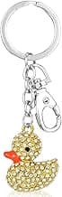 Cute Duck Keychain, Crystal Yellow Bling Keychains for Women, Crystal Duck Keychain Accessories Cute Girl Key Chain Jewelry Gift for Girls and Women