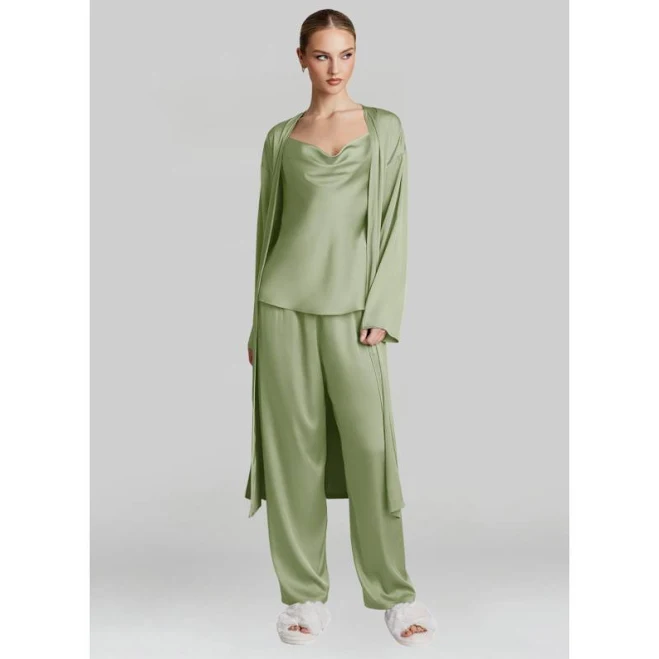 Azazie Long Sleeve Satin Pajamas