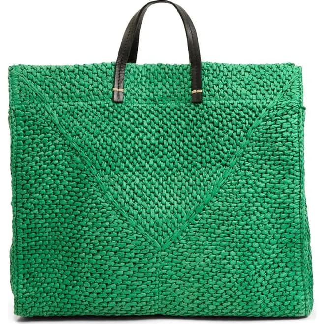 Clare V. Women's Summer Simple Raffia Tote Bag