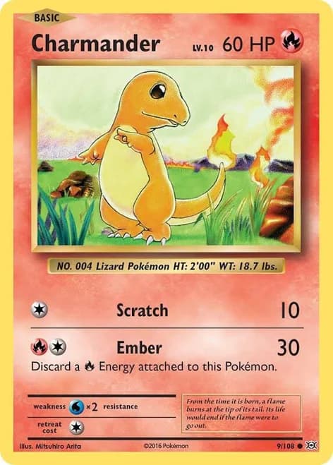 Pokemon Evolutions Charmander Single Card