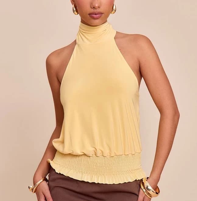 Women Sexy Halter Neck Backless Tank Top Open Back Sleeveless Slim Fit Y2k Summer Tops