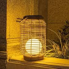 Amazon.com: NOWSTO Faroles solares para exteriores, gran linterna de ratán natural con asa para colgar, lámpara impermeable para patio, jardín, boda, decoración del hogar : Herramientas y Mejoras del Hogar