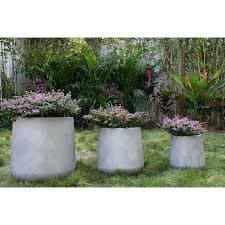 Durx-litecrete Lightweight Concrete Footed Tulip Light Grey Planter Set of 3: 16.5x16.5x17.3, 13x13x13.4, 9.4x9.4x10.6in - On Sale - Bed Bath & Beyond - 22818421