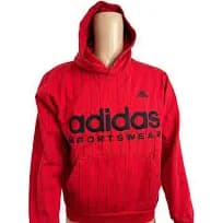 Adidas Men's Red and Black Hoodie