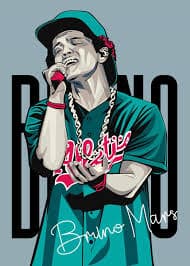 Bruno Mars' Poster, picture, metal print, paint by Flizion | Displate