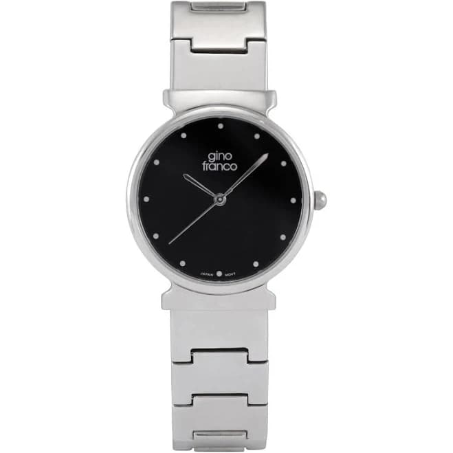Gino Franco Men's Round Stainless Steel Bracelet Watch