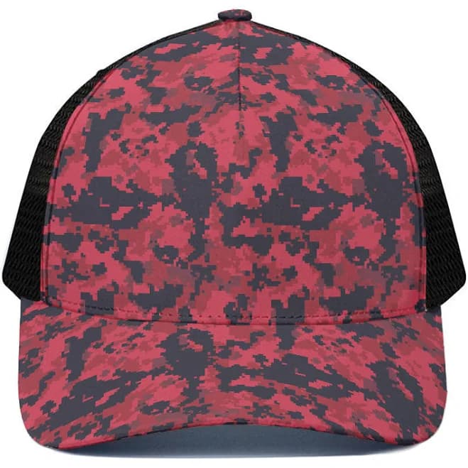 Mesh Trucker Hat with Digital Camo Pattern