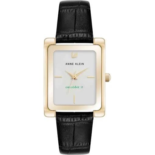 Anne Klein consider It Rectangular Leather Band Watch
